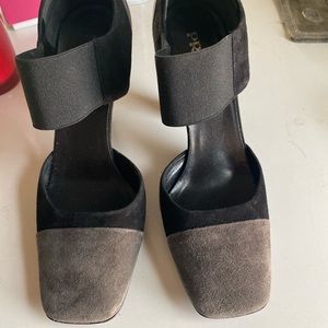 Prada Black and gray - square toe heels